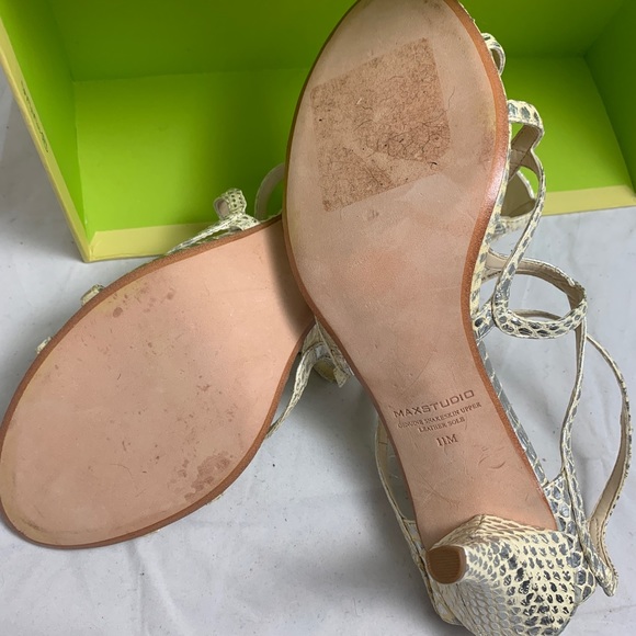 Max Studio Nuance Silver Snake 11 Strappy Snake - Picture 7 of 8